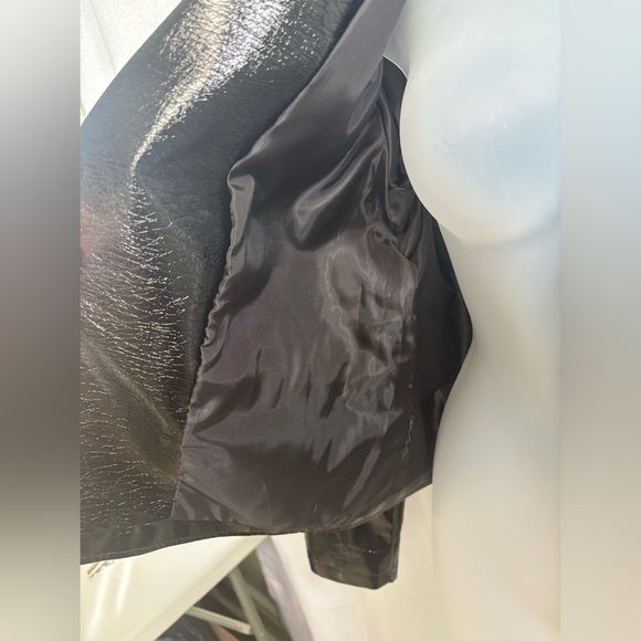 NEW Faux Vegan Leather Fashion Black Moto Jacket Charlotte Russe Size Large 0339 - Picture 5 of 12